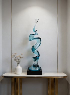 定制抽象透明树脂雕塑摆件样板房