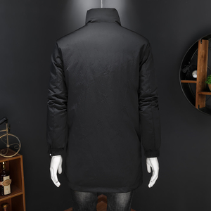 2025新款男士立领长款羽绒服90白鸭绒商务休闲保暖外套6625P335图片