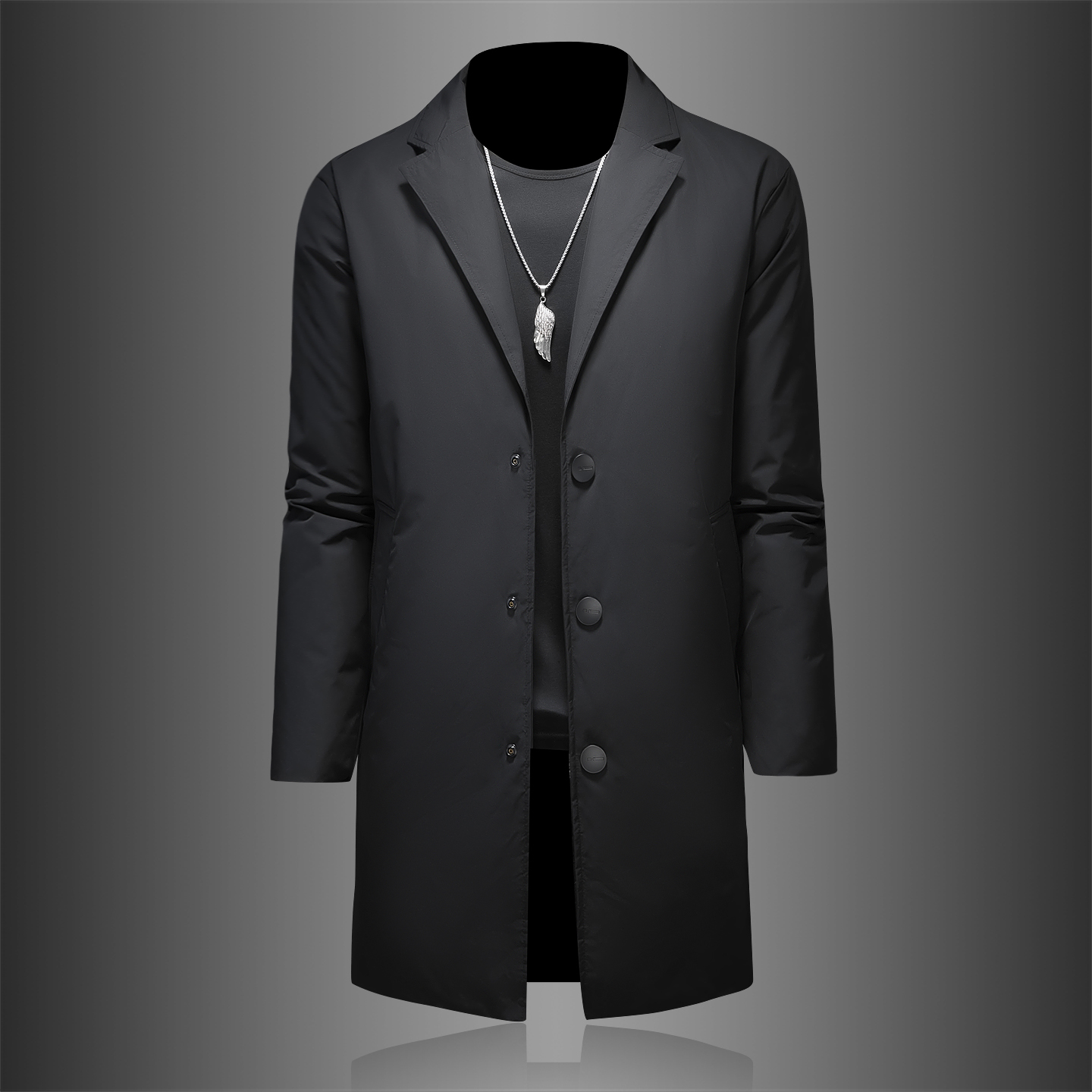 高品质冬季男士中长款羽绒服90白鸭绒商务休闲西装外套8662P335，男装夹克，电商D260