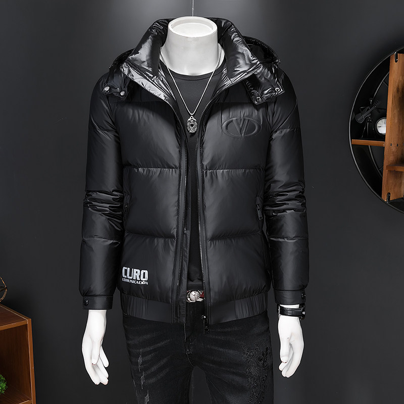3005P295 冬季新品男士可拆帽子短款90白鸭绒羽绒服图片