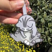 New fun and mischievous cat keychain, funny and playful egg cat pendant, stress-relieving gift for boys and girls thumbnail 6