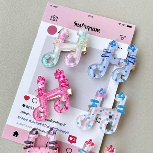 可爱卡通kt系音符发夹ins少女心甜妹刘海夹侧边发卡头饰女儿童