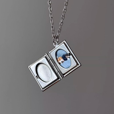 个性照片相盒项链复古创意情侣