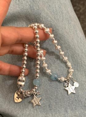 韩版复古串珠爱心星星手链女时尚