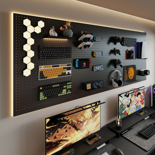 金属不锈钢电竞洞洞板可定制洞洞板置物架配件隔板宜家收纳置物架