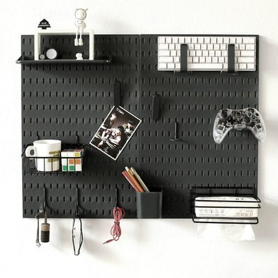 适宜家特大号洞洞板配件桌面收纳电竞房收纳整理置物架免打孔安装