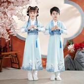 薄款 夏季 超仙小孩女童古装 儿童汉服男童国学演出服中国风日常套装