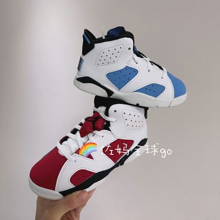 现货新款Jordan 6 儿童篮球鞋胭脂红aj6兔八哥童鞋男童女童宝宝鞋