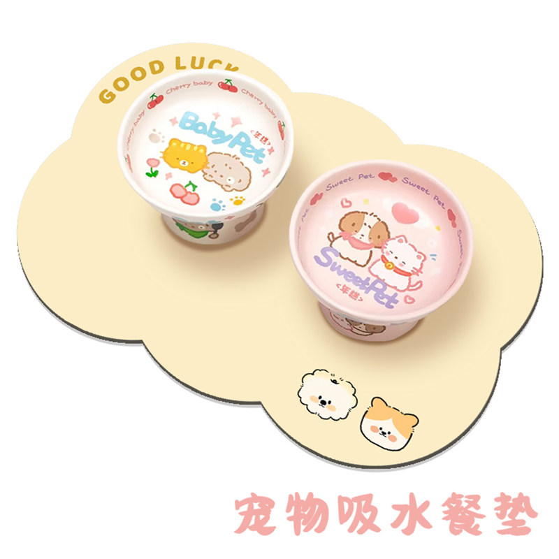 宠物专用餐垫可爱猫咪猫粮碗垫吸水速干防滑狗狗喂养硅藻泥地垫