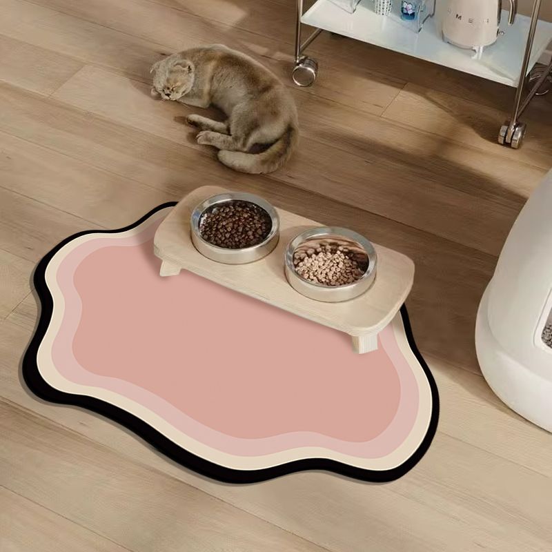 可爱卡通宠物餐垫猫狗吃饭防漏大号吸水硅藻泥易打理防滑食盆餐垫