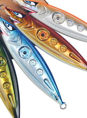 速卖通铁板饵3D镂空旋风诱鱼深海南油船钓夜光海钓饵150g200g250g