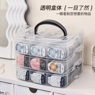 日抛美瞳收纳盒多副抽屉大容量九宫格桌面压克力可携式隐形眼镜盒