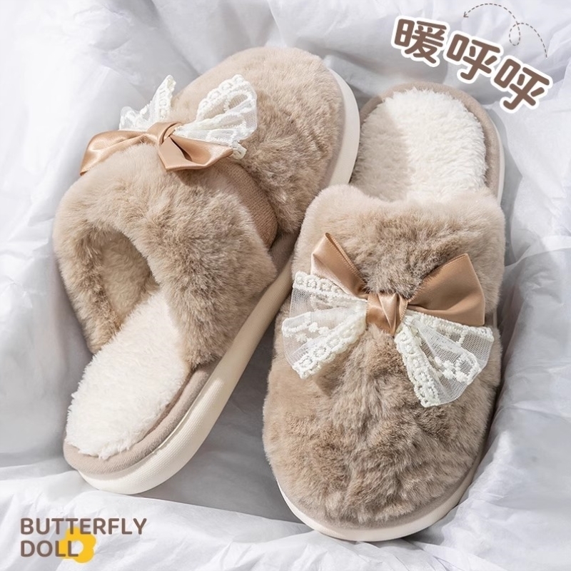 可爱棉拖鞋女款2025新款秋冬季室内居家防滑情侣保暖毛绒拖鞋女士