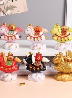 2026马年吉祥物摆件马上有钱本命年礼物公仔马上有福生肖小马装饰