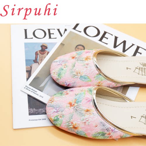 Sirpuhi秋季新款法式复古包头拖鞋四季可穿女拖鞋居家室外1162