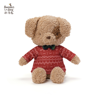 海湾兔Bunnies 可爱圣诞小熊小兔毛绒玩偶棕色萌趣陪伴玩具节日礼