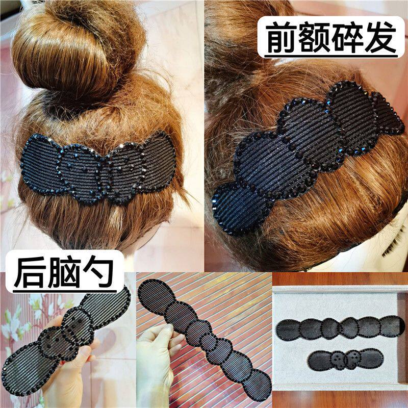 日韩粘头发刘海贴女网红后脑勺发夹加长碎发贴发箍黑色魔法贴整理