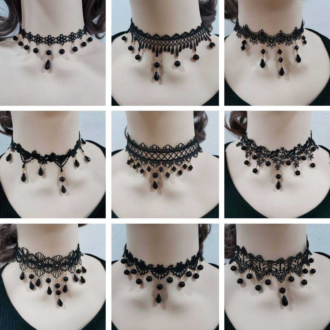 锁骨链韩版蕾丝项链女简约短款流行脖子饰品颈带项圈颈链时尚脖链