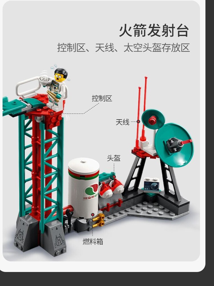원숭이 왕 80035 우주 탐험 우주 로켓 선박 소년 조립 된 중국 빌딩 블록 어린이 장난감