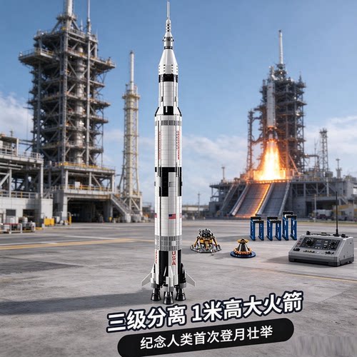 积木阿波罗土星5号运载火箭五号
