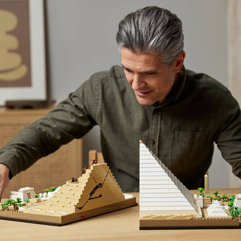 아키텍처 시리즈 21058 쿠푸 기자의 피라미드 복고풍 동상 어린이 조립 중국 빌딩 블록 장난감 6111