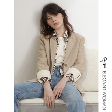 宽松垂重质感休闲长袖 西服 上衣薄款 外套女2019秋季 PY小西装 新款