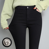 春秋女外穿2025新款 铅笔小脚裤 高腰紧身夏季 黑色黑裤 子 薄款 打底裤