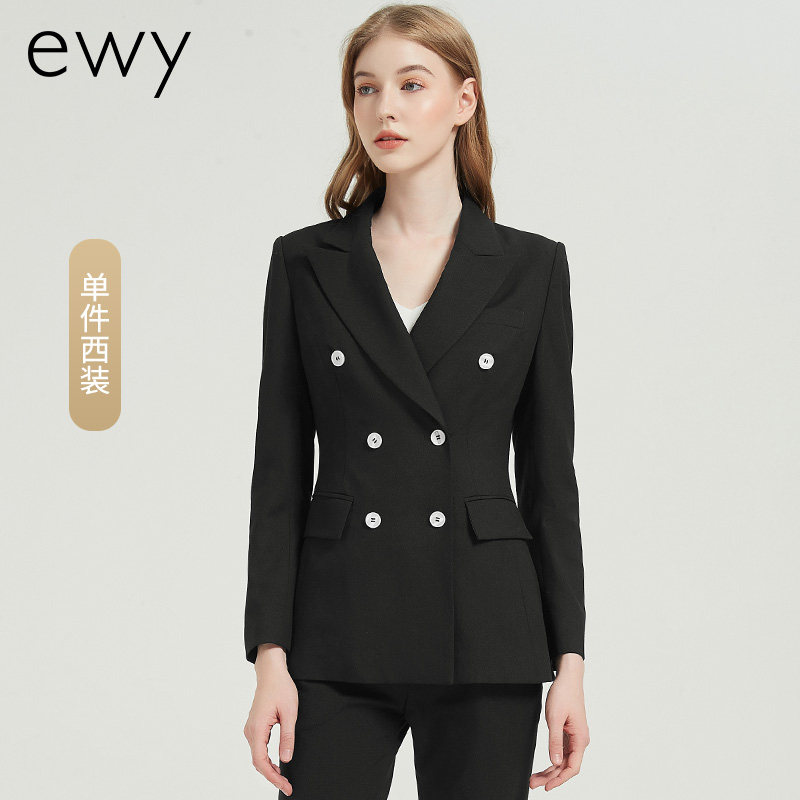 고급 여성 정장 세련된 기질 봄 여름 신작 검은색 양복 OL 한국판 매니저 작업복
