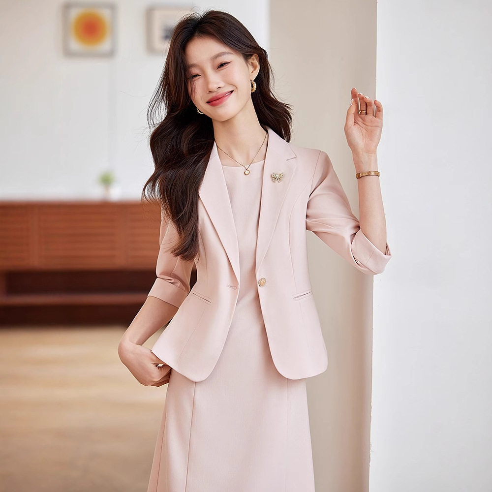 中袖西装外套女春夏季2025新西装