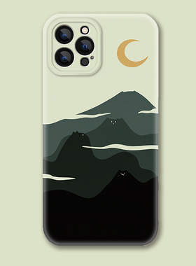 猫猫山~涂鸦山峰月亮牙菲林适用iPhone17Air苹果16promax手机壳荣耀300华为P70软OPPOreno14硬vivoX200小米15