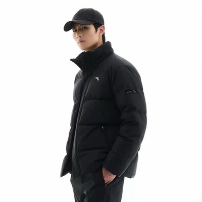 安踏羽绒服四防短款立领羽绒外套冬季2024新款保暖防风棉服男