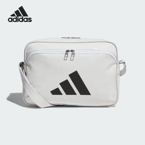 adidas阿迪达斯健身训练Logo开合运动风斜挎单肩包情侣款白IB0298