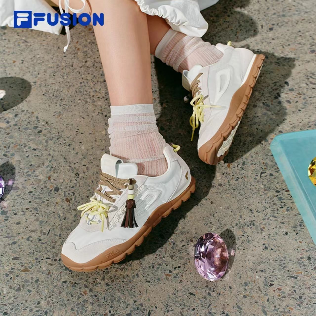 BOBOBLING丨 FILA FUSION斐乐薄底板鞋夏季新款女鞋子 T12W632015