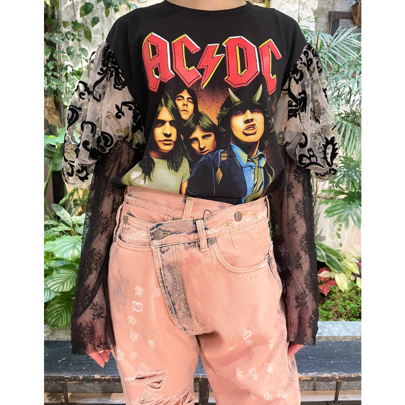 买手店Dry Clean Only蕾丝拼接泡泡袖短袖T恤公主袖设计师品牌