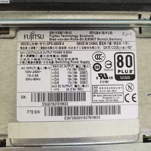 S26113-E567-V50-02 DPS-500XB A服务器电源 工业设备电源议价