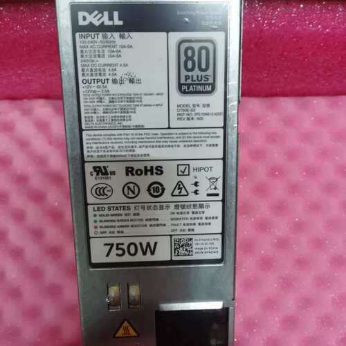 R620 720XD 530 630 730XD服务器750W电源 D750E-S3 YNCW3议价