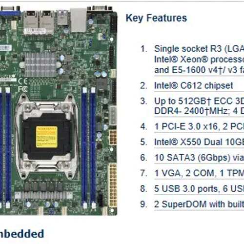 SuperMicro X10SRH-CLN4F 服务器主板 C612议价