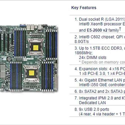 SUPERMICRO X9DRI-LN4F 主板 X79 双路议价