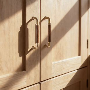 胡桃木拉手中古风原木风高级感家具柜子复古橱柜衣柜抽屉门把手