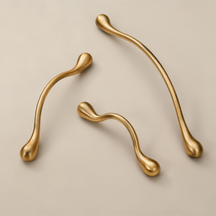 法式 轻奢亮银色把手 极简古铜拉手中古风橱柜门衣柜家具抽屉新中式