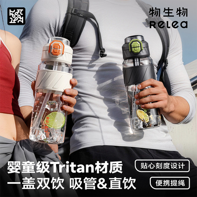 运动水杯男女士耐高温tritan塑料学生新款夏季便携大容量健身水壶