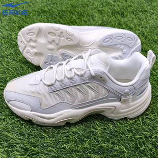 鸿星尔克跑步鞋秋冬网面防滑百搭面包厚底保暖轻便休闲健步老爹鞋