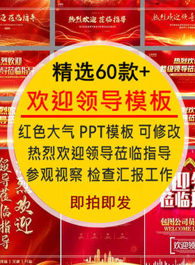 热烈欢迎领导PPT模板莅临指导红色大气上级参观视察检查工作汇报