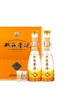 【白酒礼盒】双沟珍宝坊圣坊礼盒42度（500mL+20mL）*2瓶白酒官方