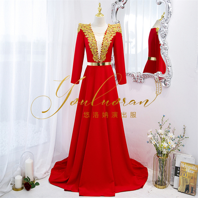 2021年演出服秋季红色声乐美声