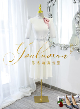 悠洛姌甜美7分袖演出服