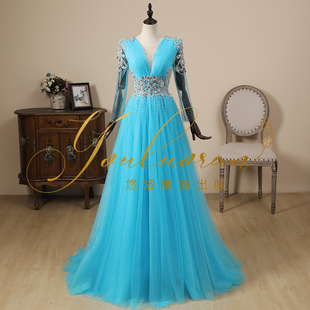 实拍美声独唱演出服音乐会礼服主持人礼服长款裙舞台唱歌礼服显瘦