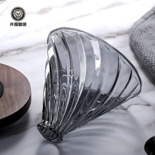 手冲咖啡过滤杯耐热手工玻璃耐高温咖啡滤滴滤V60手冲咖啡蛋糕杯