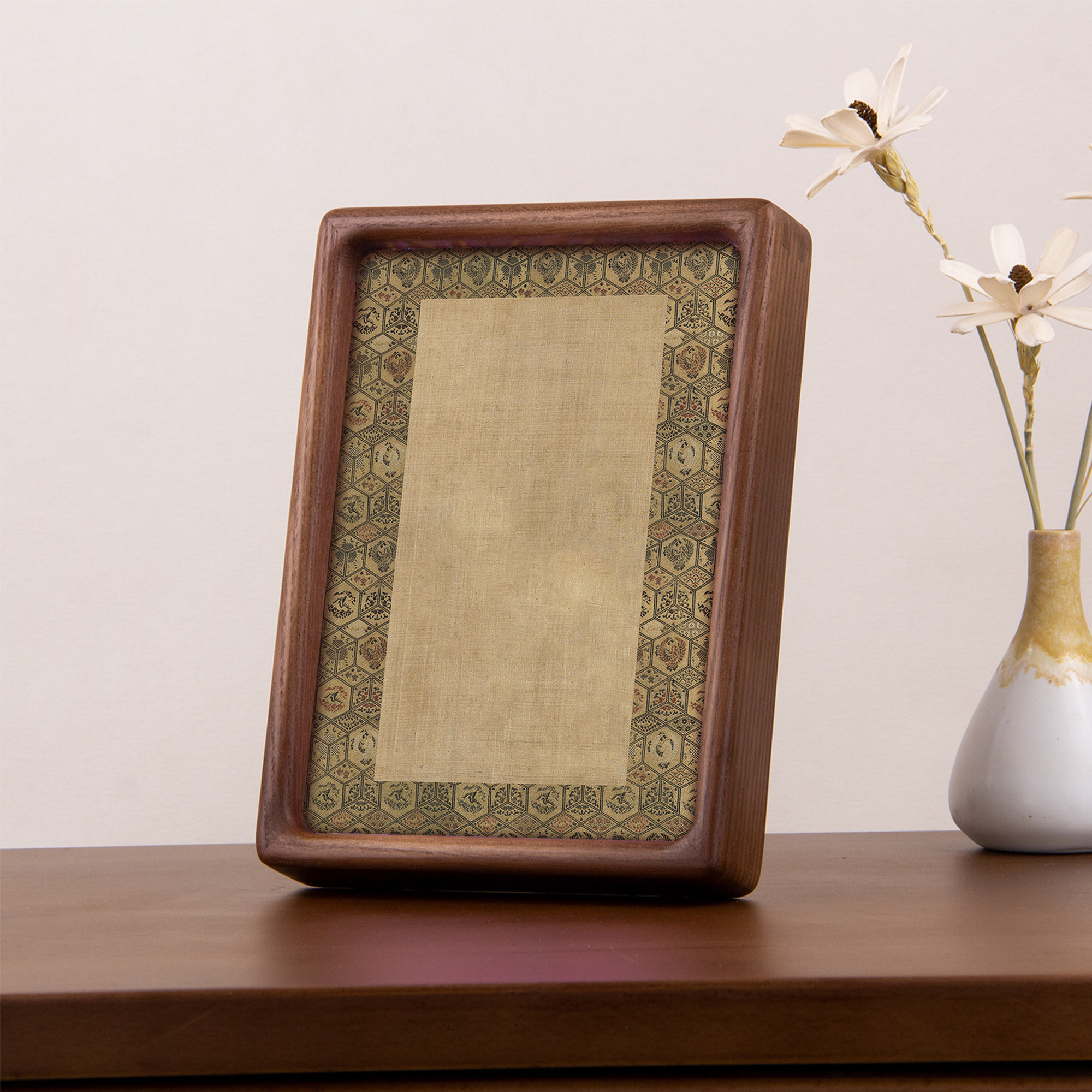 新中式书法相框高级实木摆台国画DIY手写仿古宣纸画框装裱挂墙