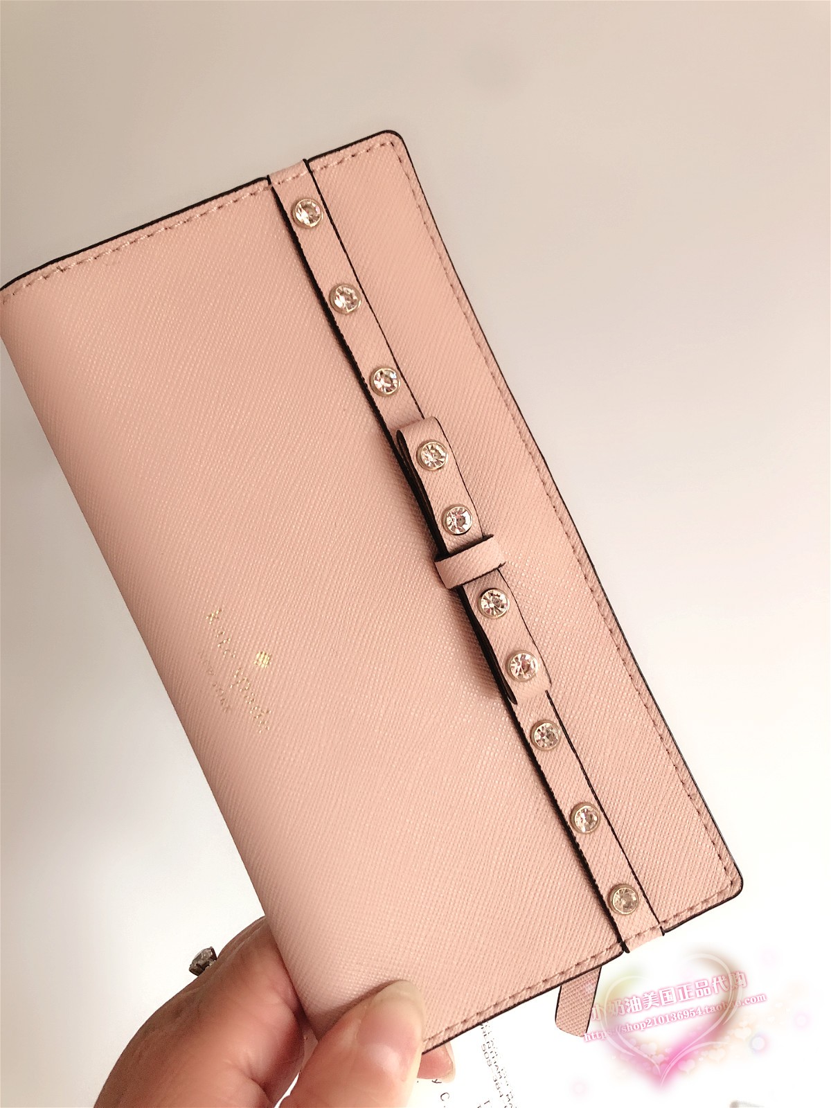 蝴蝶结长款钱包katespade牛皮